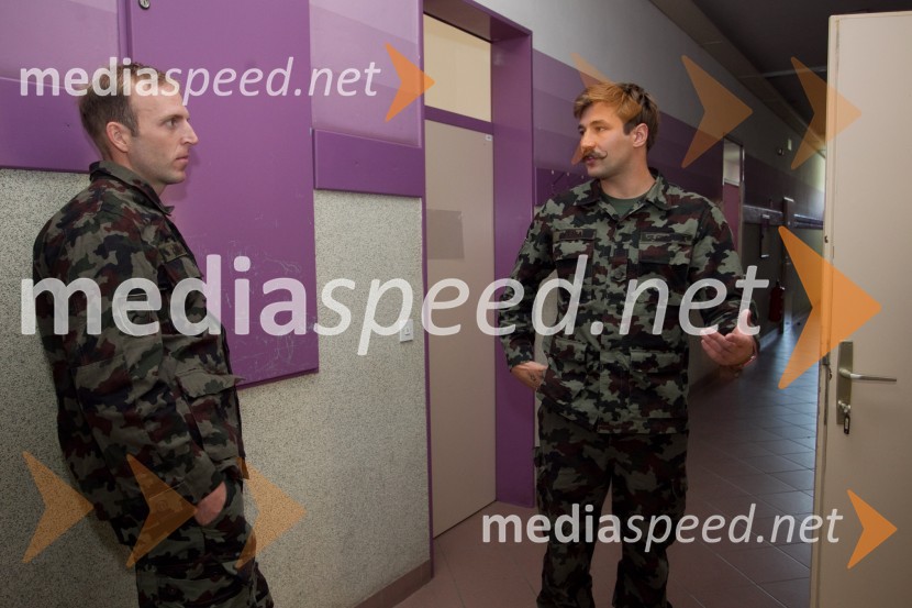 Nejc Žnidarčič, veslač; FIlip Flisar, smučar prostega slogaVrhunski slovenski športniki na usposabljanju v vojski, Bohinjska Bela