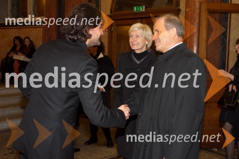 Peter Sotošek Štular, ravnatelj SNG Opera in balet Ljubljana; Metka Svetlik; prof. dr. Ivan Svetlik, rektor Univerze v LjubljaniTrnuljčica, premiera baleta