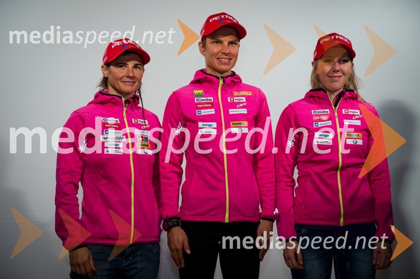 Andreja Mali; Teja Gregorin; Anja Eržen, biatlonkeBiatlon - člani slovenske reprezentance 2013/2014