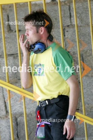 Brian Andersen (Danska), mentor in tuner Šveda Antonia LindbaeckaSPEEDWAY, Speedway Grand Prix - VN Poljske 2005 trening