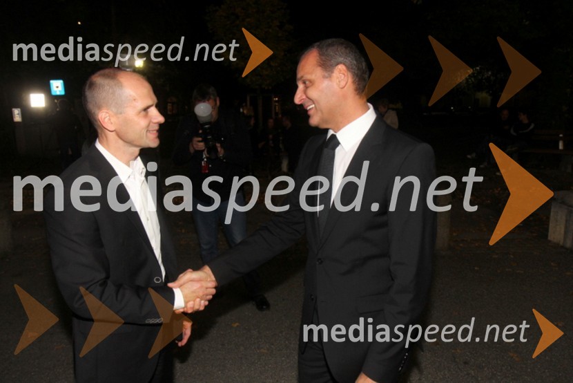 Dr. Uroš Grilc, minister za kulturo; Danilo Rošker, direktor SNG Maribor48. Borštnikovo srečanje 2013, otvoritev festivala