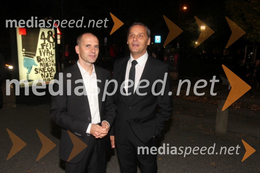 Dr. Uroš Grilc, minister za kulturo; Danilo Rošker, direktor SNG Maribor48. Borštnikovo srečanje 2013, otvoritev festivala