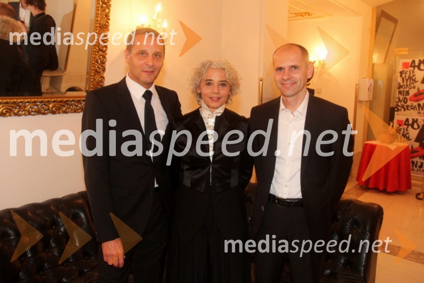 Danilo Rošker, direktor SNG Maribor;&nbsp;Alja Predan, umetniška direktorica Festivala Borštnikovo srečanje; dr. Uroš Grilc, minister za kulturo48. Borštnikovo srečanje 2013, otvoritev festivala