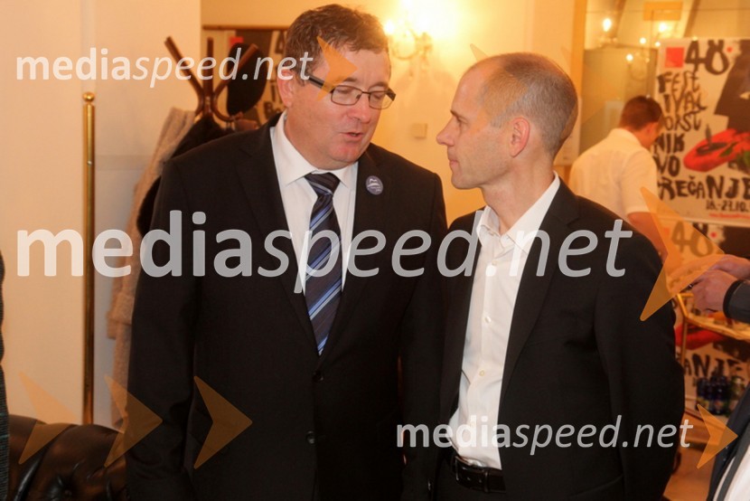 Dr. Andrej Fištravec, župan MOM; dr. Uroš Grilc, minister za kulturo48. Borštnikovo srečanje 2013, otvoritev festivala