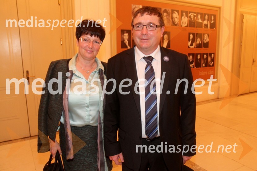 Irena Polak Fištravec; dr. Andrej Fištravec, župan MOM48. Borštnikovo srečanje 2013, otvoritev festivala