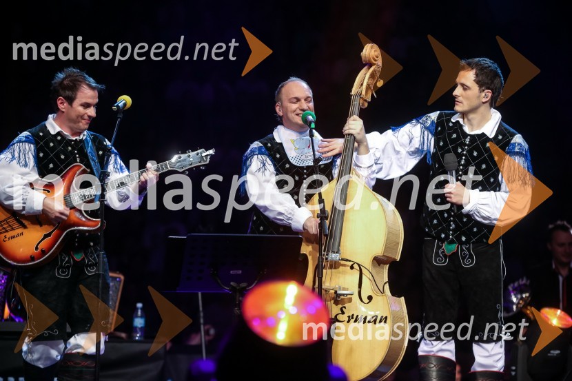 Peter Oset; Franjo Oset;&nbsp;Blaž Švab, člani skupine ModrijaniNoč Modrijanov 2013