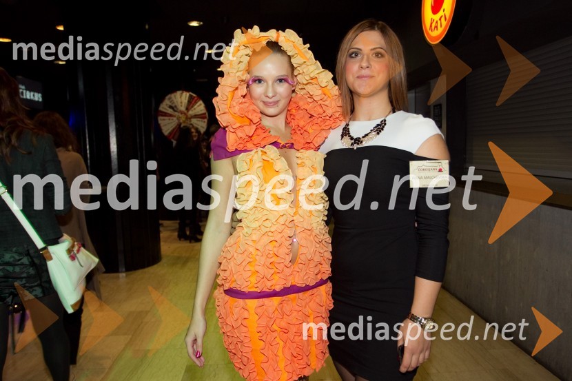 Pia Ocepek, oblikovalka; Ivana Malchevska, soorganizatoricaČokoladna modna revija Čokoljana