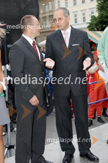 Tadej Sax, vodja programa BMW pri Avto Malgaj in Boris Sovič, mariborski župan v letih 1998-2006RALLY, 3.Škoda rally Maribor