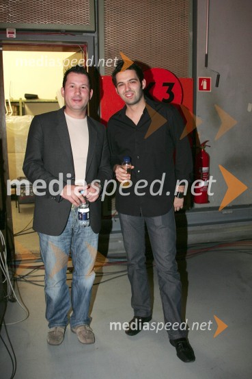 Drago Milankovič, glasbeni menedžer in Dejan Bojič, fant Natalije Verboten13. festival Polka in valček