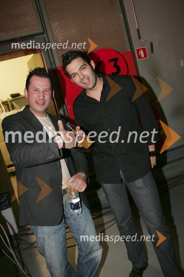 Drago Milankovič, glasbeni menedžer in Dejan Bojič, fant Natalije Verboten13. festival Polka in valček