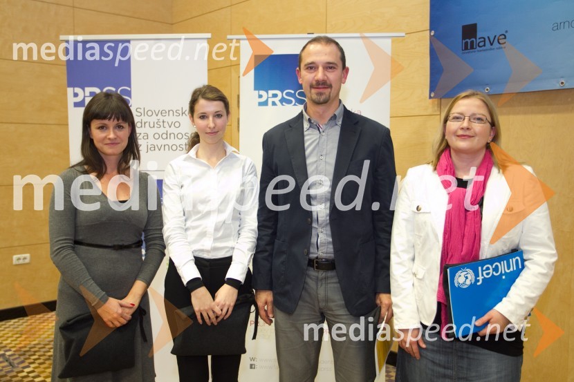 Lidija Novak, SSDO; Anja Komatar, Goodyear Dunlop Sava Tires; Mirko Štular, Val 202; Petra Slanič, Unicef SlovenijaSlovenska konferenca za odnose z javnostmi, 17. SKOJ 2013, 2. dan