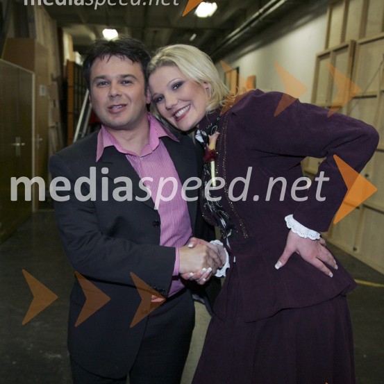 Matjaž Vlašič, glasbenik in Anita Kladenšek, pevka ansambla Veseli svatje13. festival Polka in valček