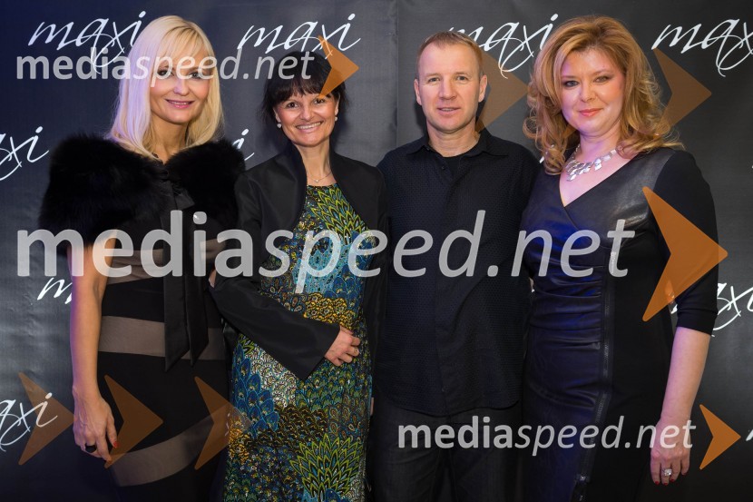 Jerneja Jager, direktorica Modiane; Nataša Bešter; Dino Bešter;&nbsp;Katja Mihelič, direktorica blagovnice MaxiEkskluzivna modna revija v blagovnici Maxi