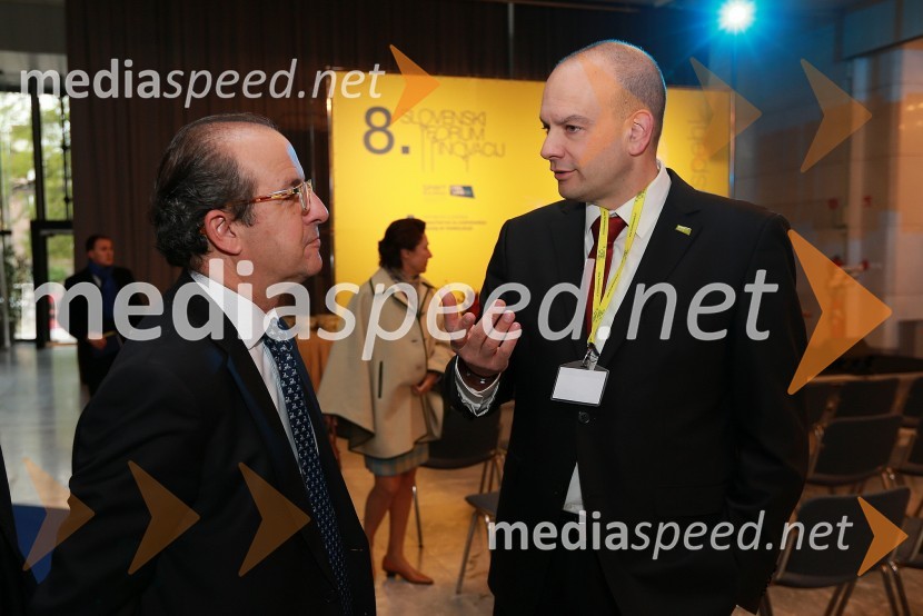Daniel Caleja Crespo, Evropska komisija; Boštjan Skalar, direktor javne agencije SPIRIT Slovenija8. slovenski forum inovacij 2013, prvi dan