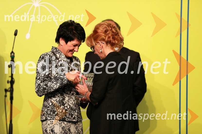 Andreja Kert, državna sekretarka na ministrstvu za gospodarstvo; dr. Leonida Zalokar, ravnateljica Vzgojnega zavoda Planina8. slovenski forum inovacij 2013, prvi dan