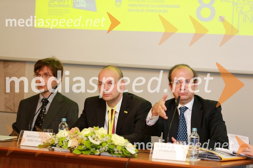 Prof. dr. Matjaž B. Jurič; Boštjan Skalar, v.d. direktorja javne agencije SPIRIT Slovenija;&nbsp;Daniel Caleja Crespo, Evropska komisija8. slovenski forum inovacij 2013, prvi dan