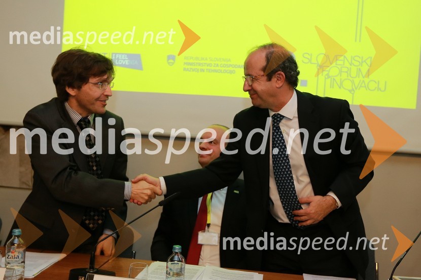 Prof. dr. Matjaž B. Jurič; Daniel Caleja Crespo, Evropska komisija8. slovenski forum inovacij 2013, prvi dan