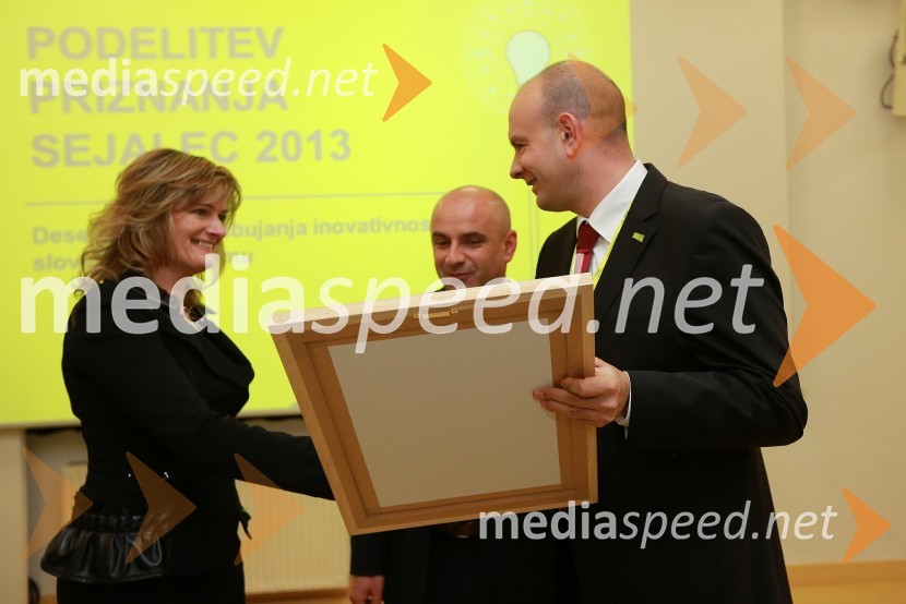 Aleksandra Gradišek, Razvojni center Srca Slovenije; mag. Marjan Hribar, generalni direktor Direktorata za turizem in internacionalizacijo na Ministrstvu za gospodarski razvoj in tehnologijo: Boštjan Skalar, v.d. direktorja javne agencije SPIRIT Slovenija8. slovenski forum inovacij 2013, prvi dan