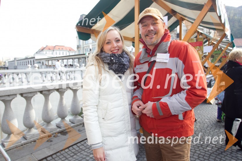Andreja Erzetič, nekdanja vinska kraljica; Bruno GaberšekMartinovanje v Ljubljani 2013