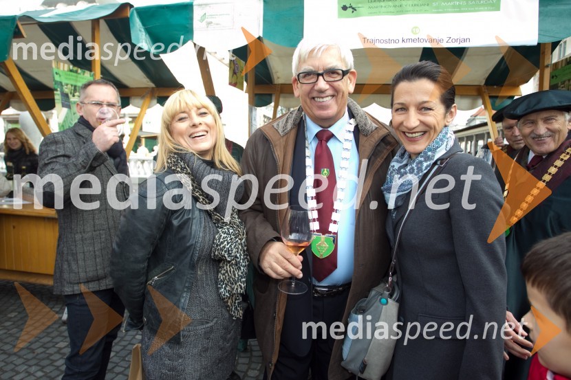Barbra Jermann, urednica Lady; Aleks Štakul, nekdanji generalni direktor RTV Slovenija; Betka Šuhel Mikolič, BPRMartinovanje v Ljubljani 2013
