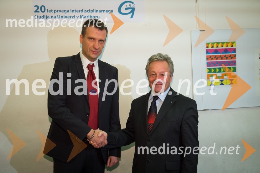 Doc. dr. Iztok Palčič, Fakulteta za strojništvo UM; Stanko Stepišnik, Minister za gospodarski razvoj in tehnologijo20 let prvega interdisciplinarnega študija na Univerzi v Mariboru
