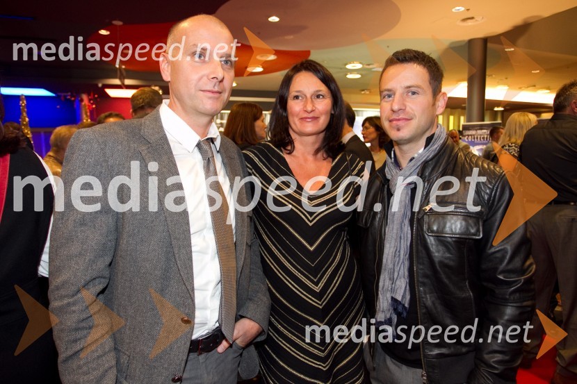 Gregor Grilc, nekdanji smučar; soproga Mirjam; rene Mlekuž, nekdanji smučarNa kanto, premiera slovenskega športnega filma