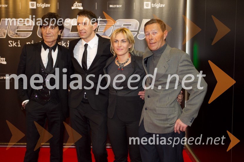 Jasmin Stavros, pevec; Sandi Murovec-Muri, nekdanji smučar; Nika Fleiss, nekdanja smučarka; Pavel Grašič, trenerNa kanto, premiera slovenskega športnega filma