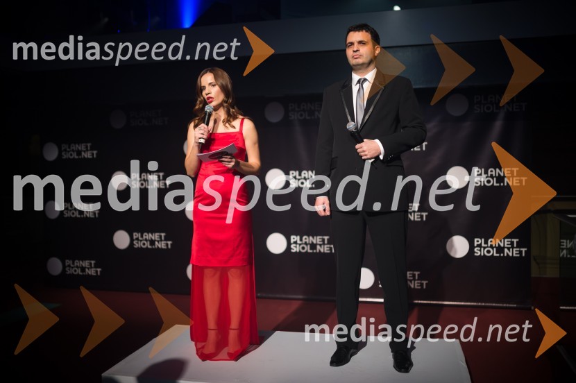 Milena Kalacun, urednica Trendov Planet Siol.net; mag. Tomaž Pernovšek, direktor podjetja TS MediaTrendoskop, ekskluzivni modni dogodek