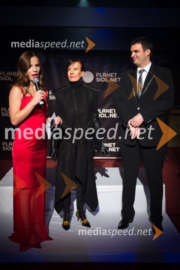 Milena Kalacun, urednica Trendov Planet Siol.net; Marjeta Grošelj, oblikovalka torbic; mag. Tomaž Pernovšek, direktor podjetja TS MediaTrendoskop, ekskluzivni modni dogodek