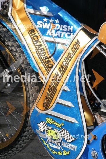 Motor švedskega tekmovalca Tonyja RickardssonaSPEEDWAY, Speedway Grand Prix - VN Poljske 2005 trening