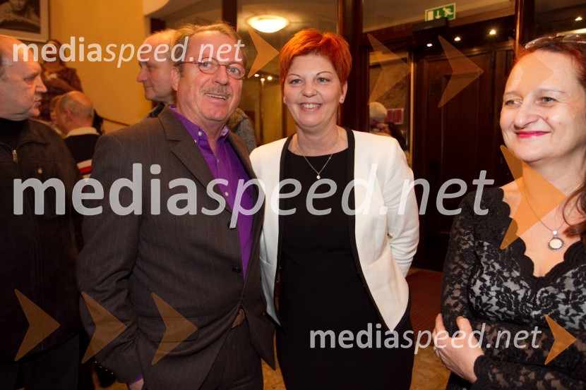 Marko Sosič, pisatelj; Mirjam Drnovšček, direktorica Prešernovega gledališča KranjJaz, Batman, premiera PG Kranj