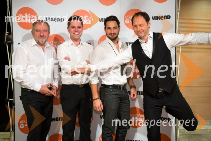 Vinko Cankar; Matjaž Končan; Jernej Tozon; Jože Potrebuješ, člani skupine ČukiVikendovi Gongi popularnosti, podelitev 2013