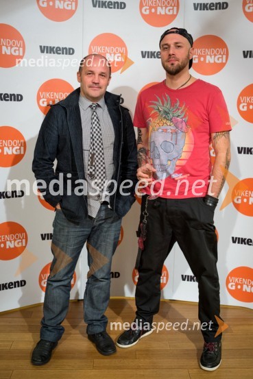 Tomaž Trop Maco; Iztok Melanšek, člana skupine TabuVikendovi Gongi popularnosti, podelitev 2013