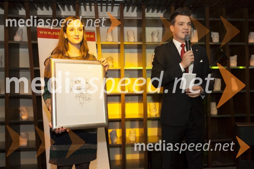 Sara Nikolič; Mitja Šeško, član Rotaract Cluba MariborDobrodelni kulinarični večer Rotaract Maribor