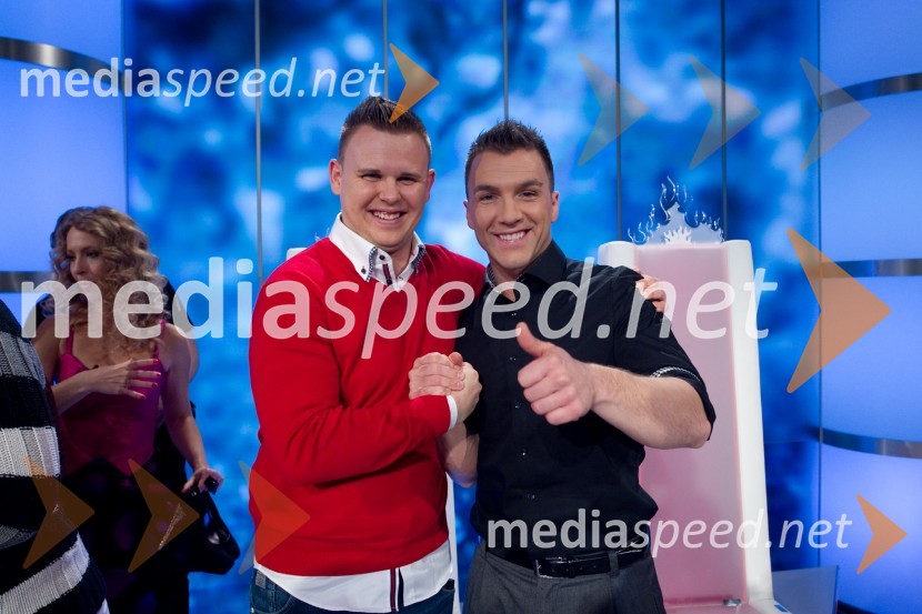 Žiga Šinkovec; Mišo Stevanovič, član žirijeTomaž Škvarč Lisjak je zmagovalec šova Gostilna išče šefa!