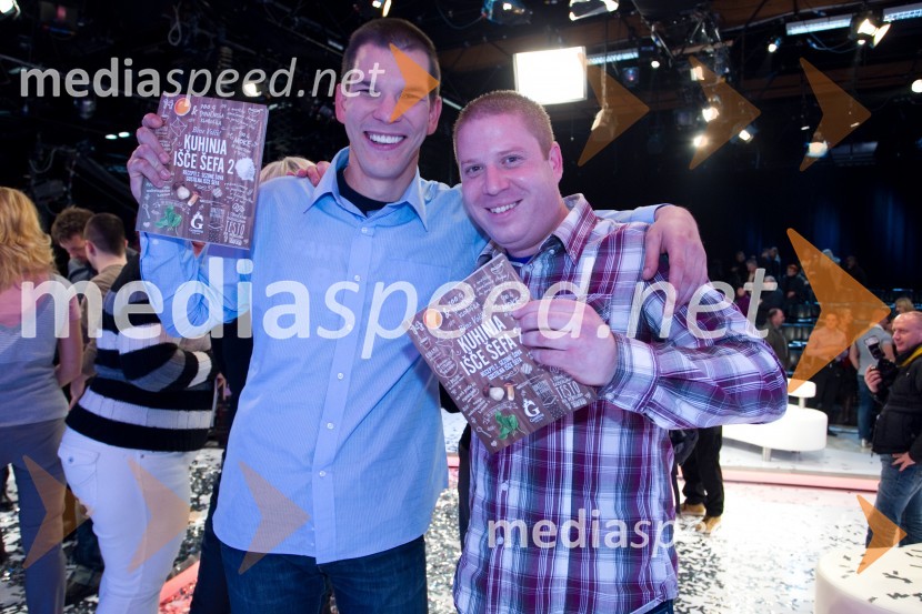 Tilen Deško; Saša PeltekovskiTomaž Škvarč Lisjak je zmagovalec šova Gostilna išče šefa!