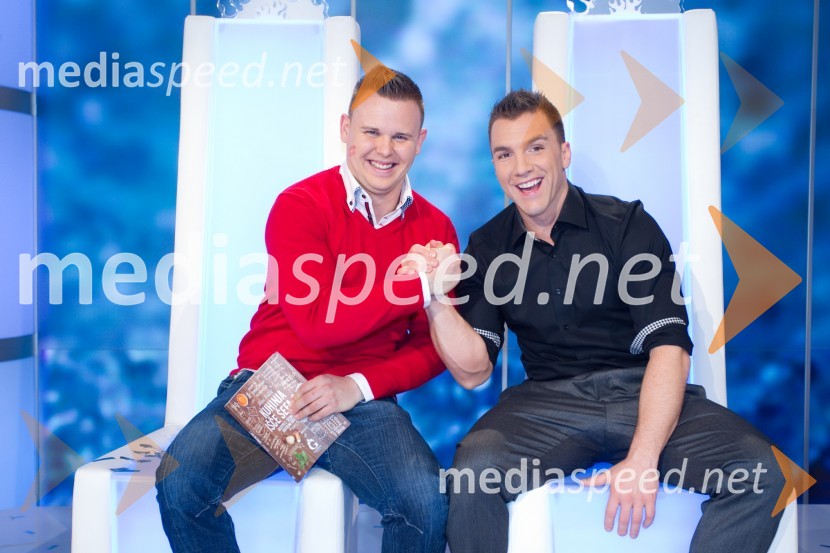 Žiga Šinkovec; Mišo Stevanovič, član žirijeTomaž Škvarč Lisjak je zmagovalec šova Gostilna išče šefa!