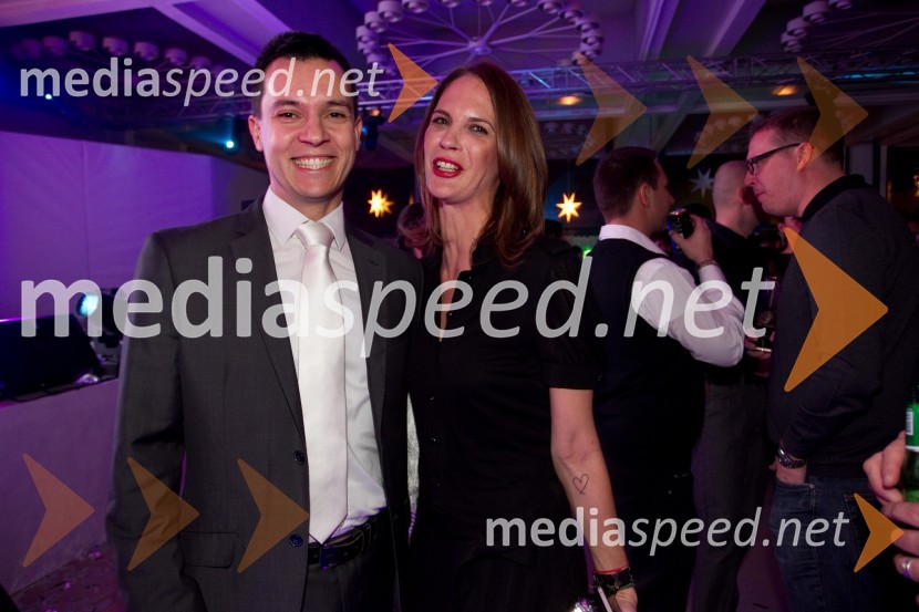 Dejan Sejdič, direktor Manner za Slovenijo; Maja Bulc Raspopovič, lastnica agencije Model GroupVIP Angelska zabava leta 2013