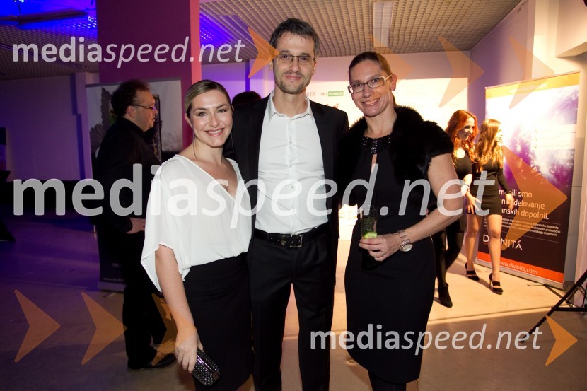 Katarina Peranič; Jean Frbežar, moderator; Katja Mlakar, Agencija AVIVIP Angelska zabava leta 2013