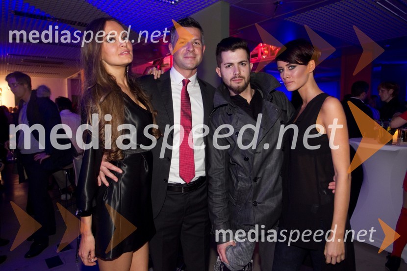 Iryna Osypenko Nemec, manekenka; Matjaž Nemec; Sašo Kremič; Zlata Okugić, manekenkaVIP Angelska zabava leta 2013