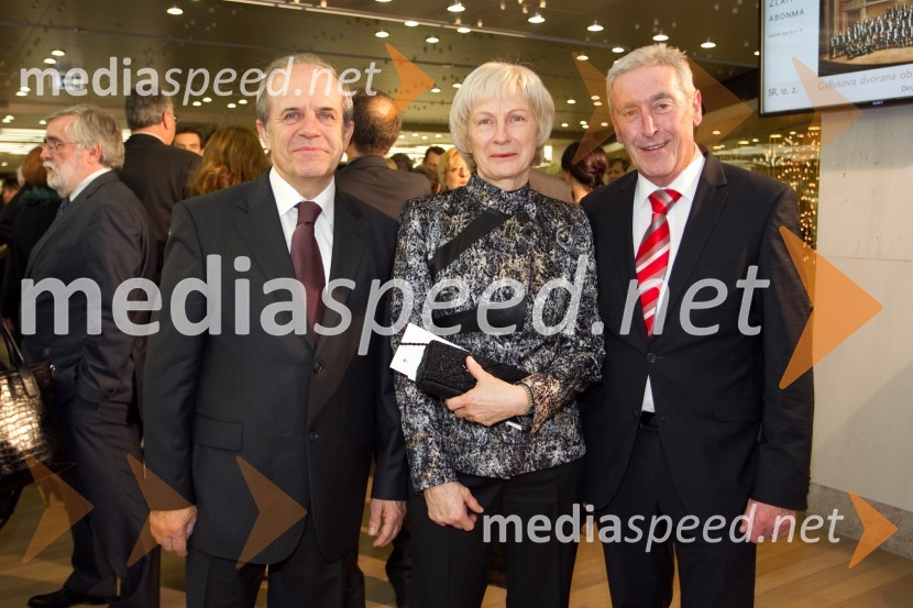 Prof. dr. Ivan Svetlik, rektor Univerze v Ljubljani; Metka Svetlik; Aleš Čerin, podžupan Mestne občine LjubljanaDržavna proslava ob dnevu samostojnosti in enotnosti 2013