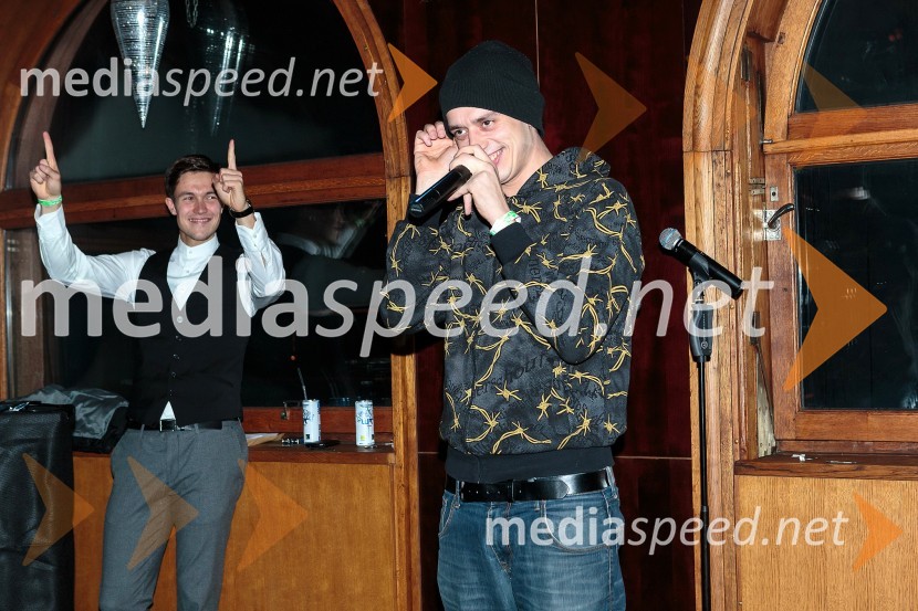 Jure Rugani, Mister Slovenije 2013; Rok Trkaj, raperMr. Christmas party z Mistrom Slovenije