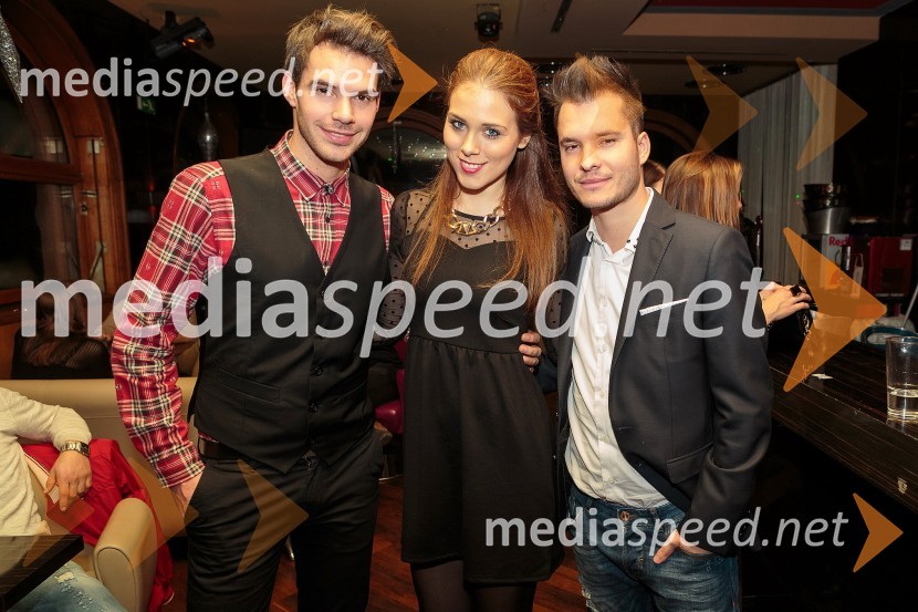 Matjaž Kumelj, mister Universe 2012; Eva Ahačevčič, manekenka;&nbsp;Dennis, skupina Game OverMr. Christmas party z Mistrom Slovenije