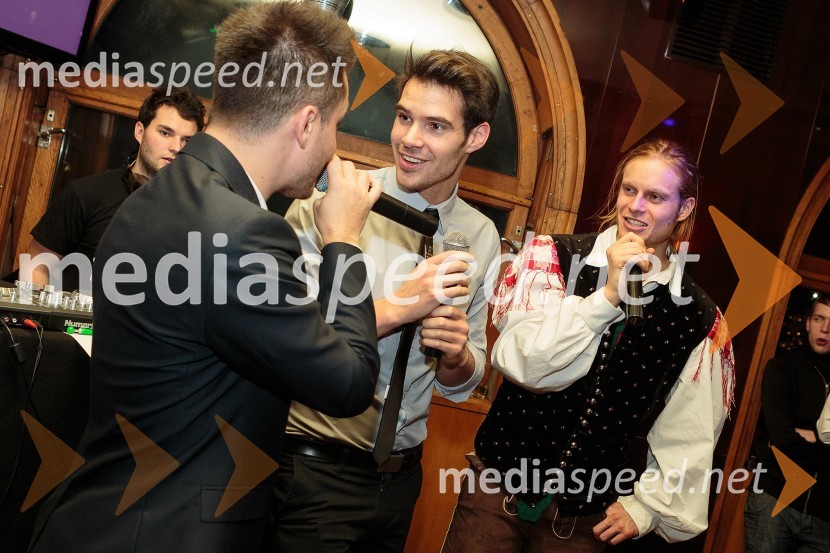 Dennis, skupina Game Over;&nbsp;Matjaž Kumelj, mister Universe 2012;&nbsp;Miha Dragoš, mister Slovenije 2011 in član ansambla AufbiksMr. Christmas party z Mistrom Slovenije