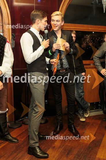 Jure Rugani, Mister Slovenije 2013; Matej Hribernik, pevecMr. Christmas party z Mistrom Slovenije