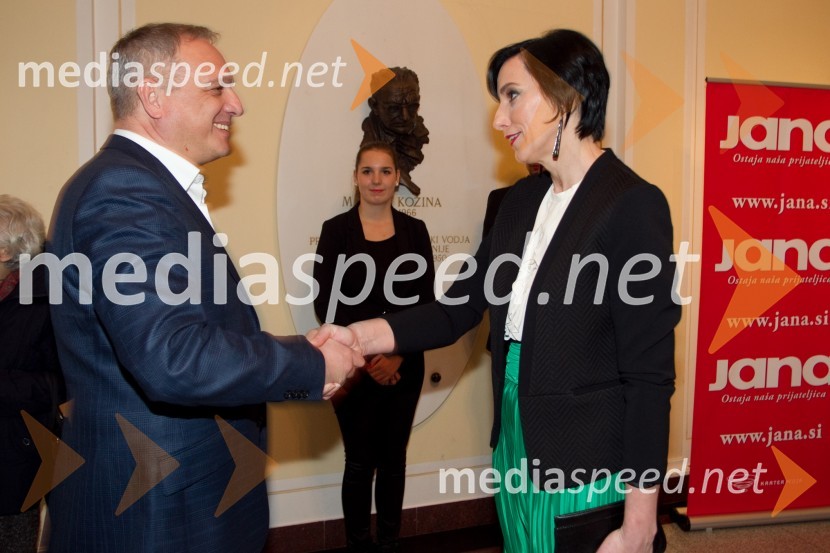 Damjan Damjanovič, direktor Slovenske filharmonije; Melita Berzelak, urednica revije JanaSlovenka leta 2013 je Eugenija Carl