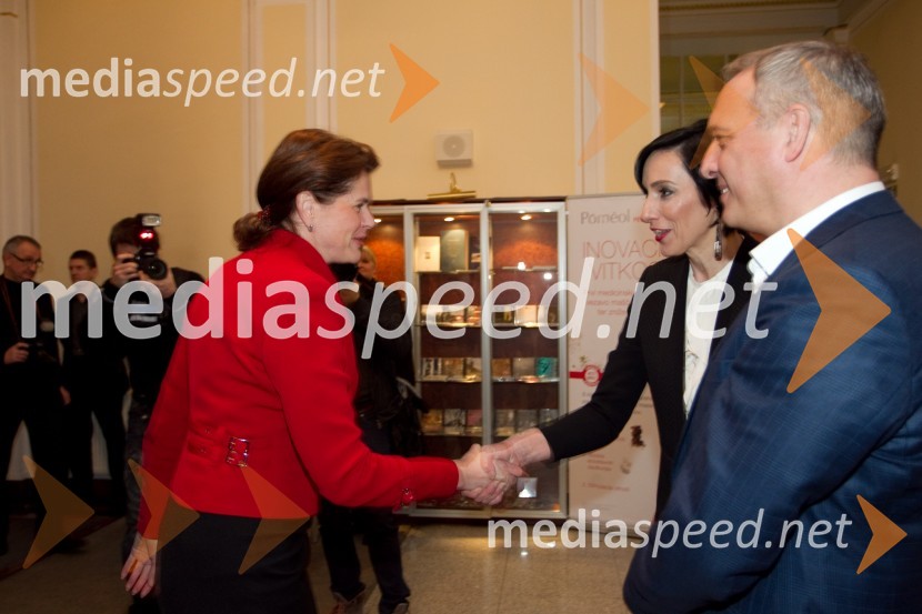 Alenka Bratušek, prdsednica Vlade; Melita Berzelak, urednica revije Jana; Damjan Damjanovič, direktor Slovenske filharmonijeSlovenka leta 2013 je Eugenija Carl