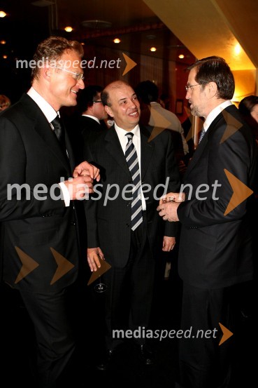 Janez Škrabec, podjetnik, Omar Zniber, veleposlanik kraljevine Maroko na Dunaju in Lojze Peterle, evroposlanecMaroški večer v restavraciji Maksim