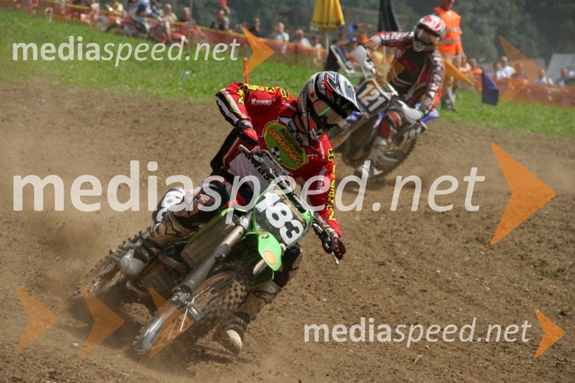 Seppi Falli, Avstrija (spredaj) in Xavier Boog, FrancijaMOTOKROS, dirka za evropsko prvenstvo do 125ccm