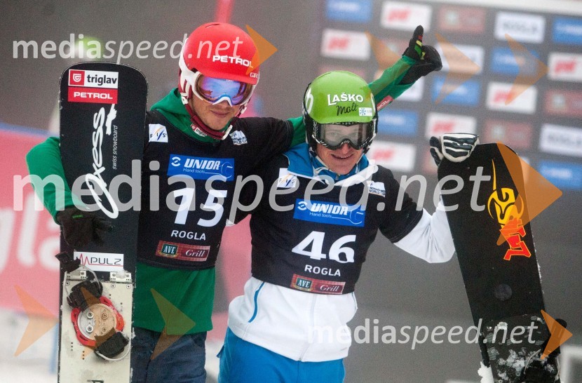  Žan  Košir, deskar na snegu ;  Tim  Mastnak, deskar na snegu Paralelni veleslalom v deskanju na snegu, tekma za svetovni pokal